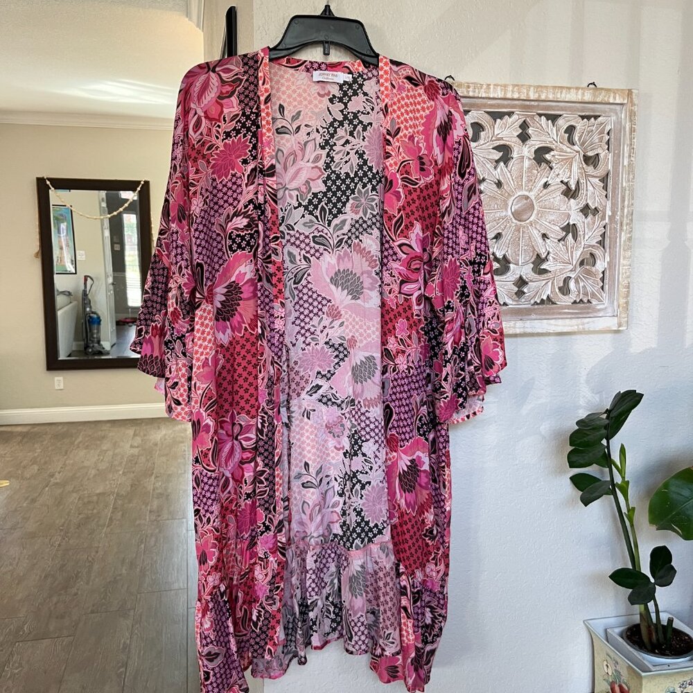 Johnny Was Valennis Ruffle Kimono Size L/XL - Picture 2 of 7